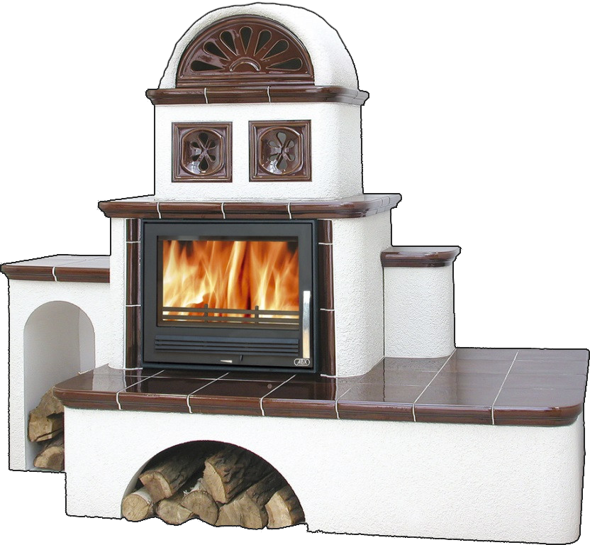Кафельная печь-камин ABX Oxford цвет коричневый